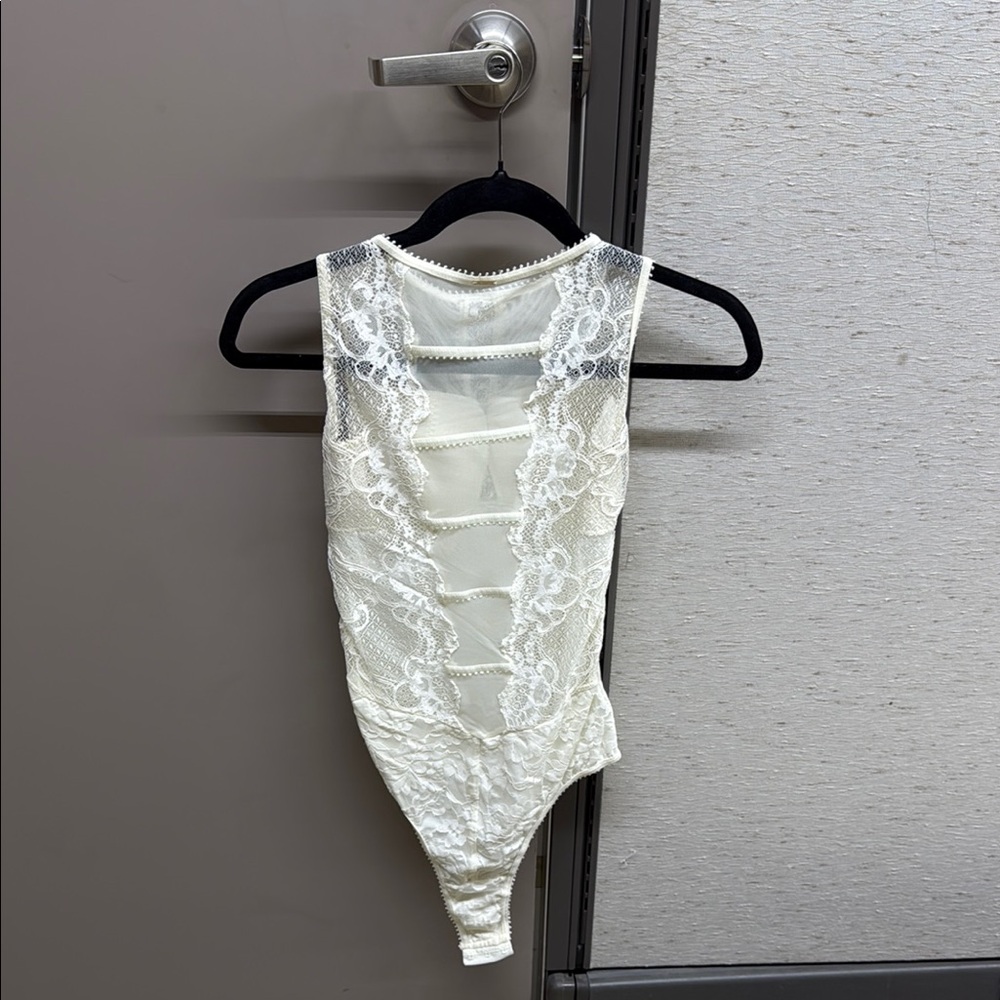 Lace Sleeveless Kids One Piece - Cream